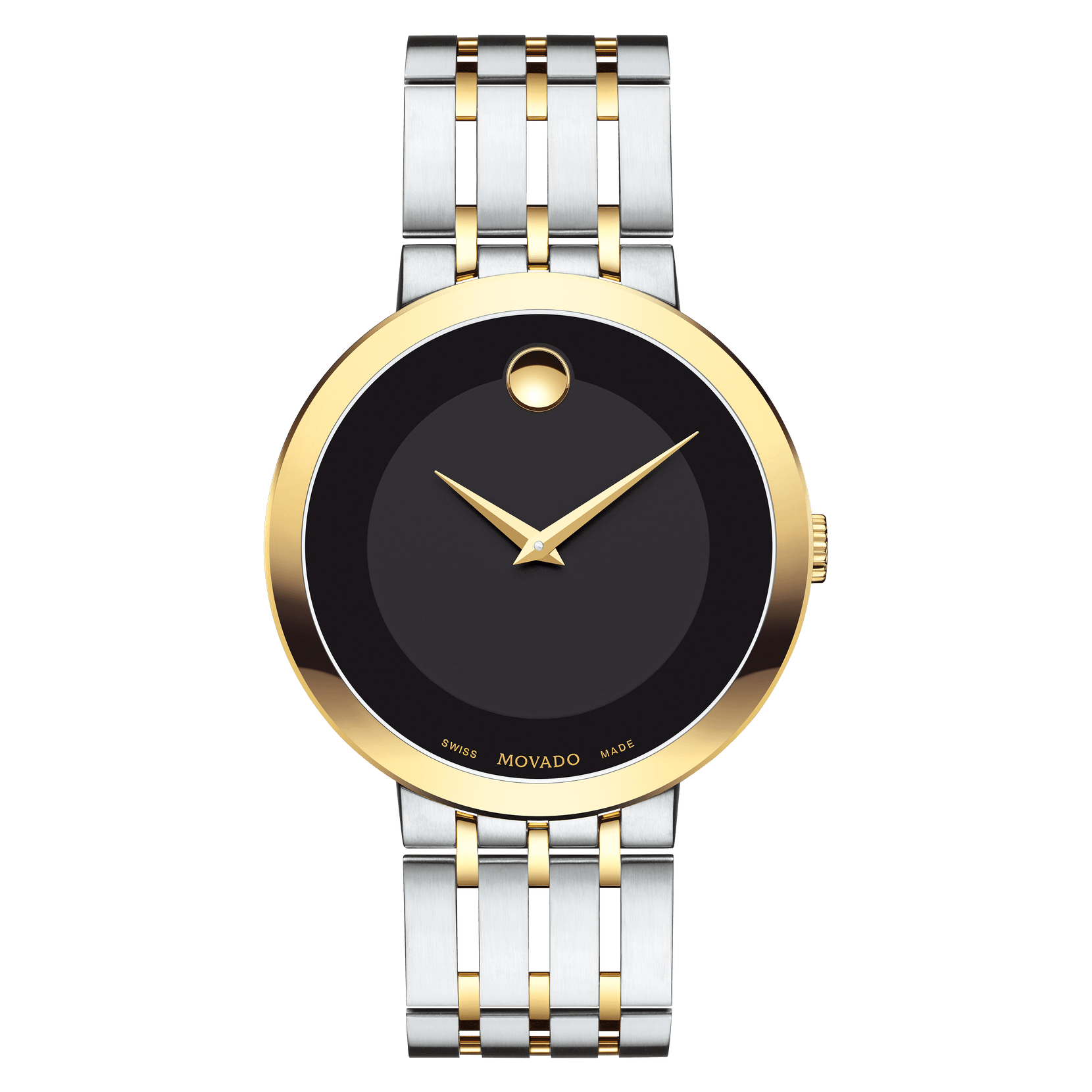 Men's Movado Esperanza Black Museum Two-Tone Watch 0607058